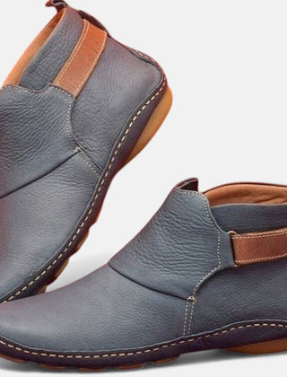 Women's Ankle Boots | Slip-On Leather Elastic Panel