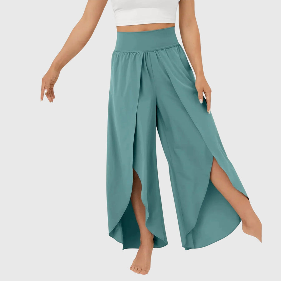 Women's Flare Pants | High Waist Wide Leg Split