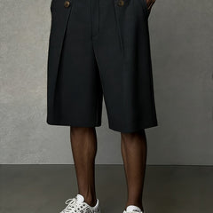Men's White Linen Shorts | Pleated Tailored High-Rise