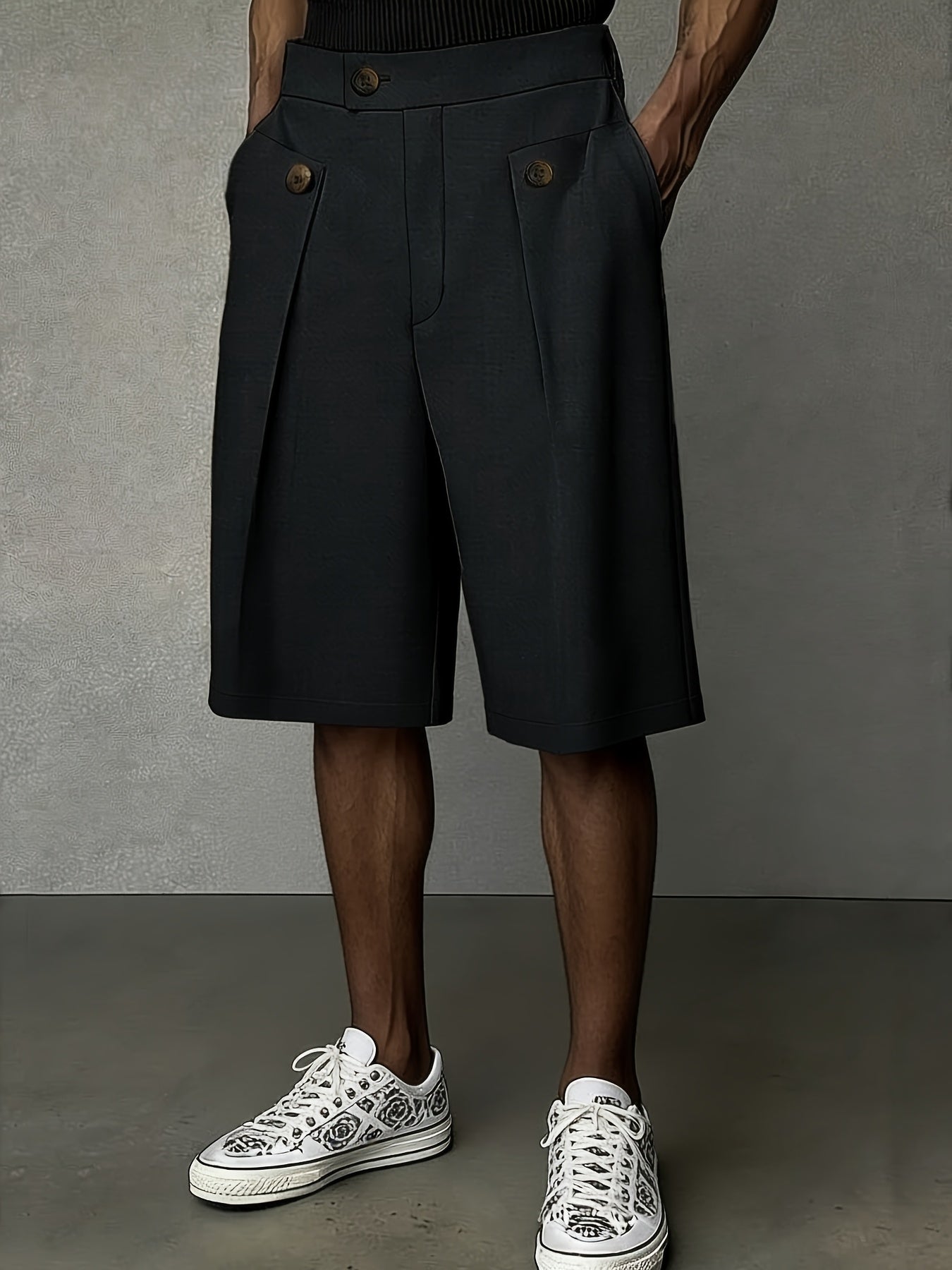Men's White Linen Shorts | Pleated Tailored High-Rise