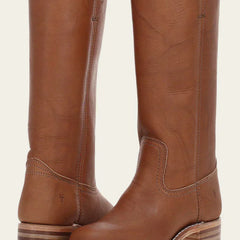 Women's Cowgirl Boots | Round Toe Stacked Heel Leather