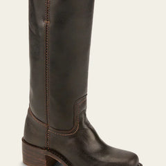 Women's Cowgirl Boots | Round Toe Stacked Heel Leather