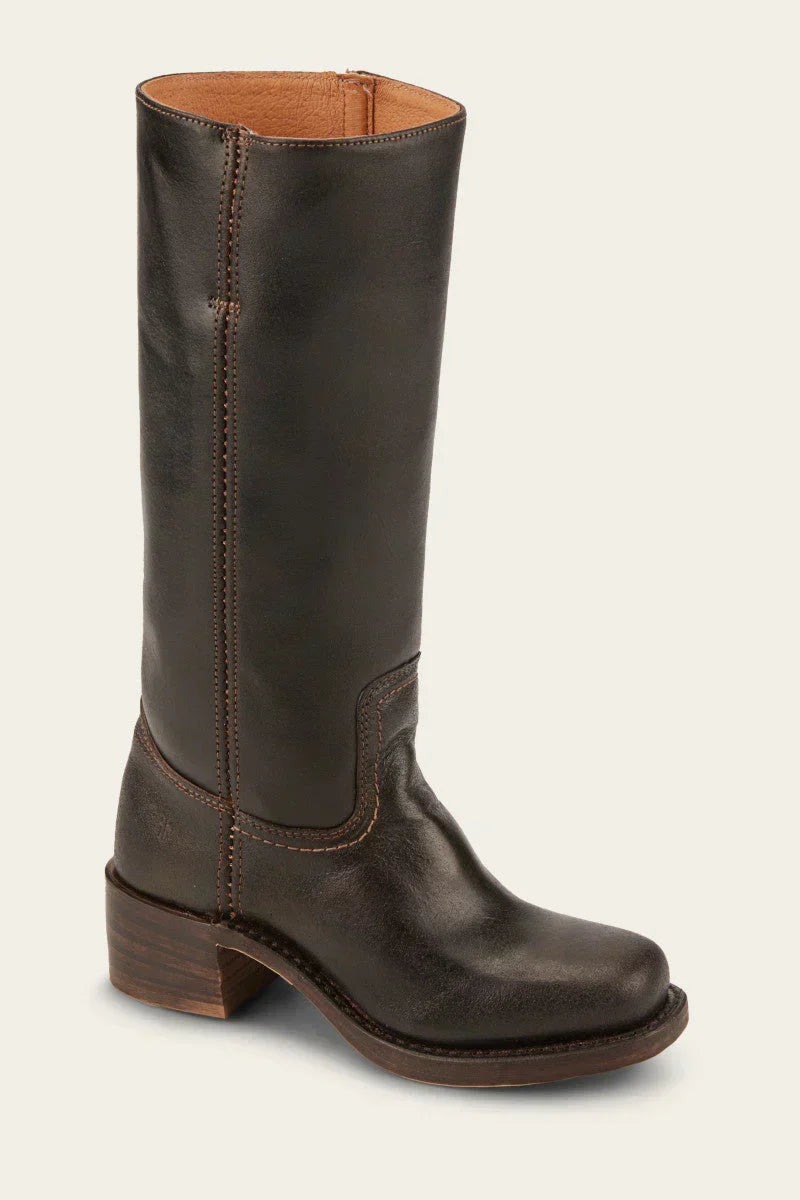 Women's Cowgirl Boots | Round Toe Stacked Heel Leather