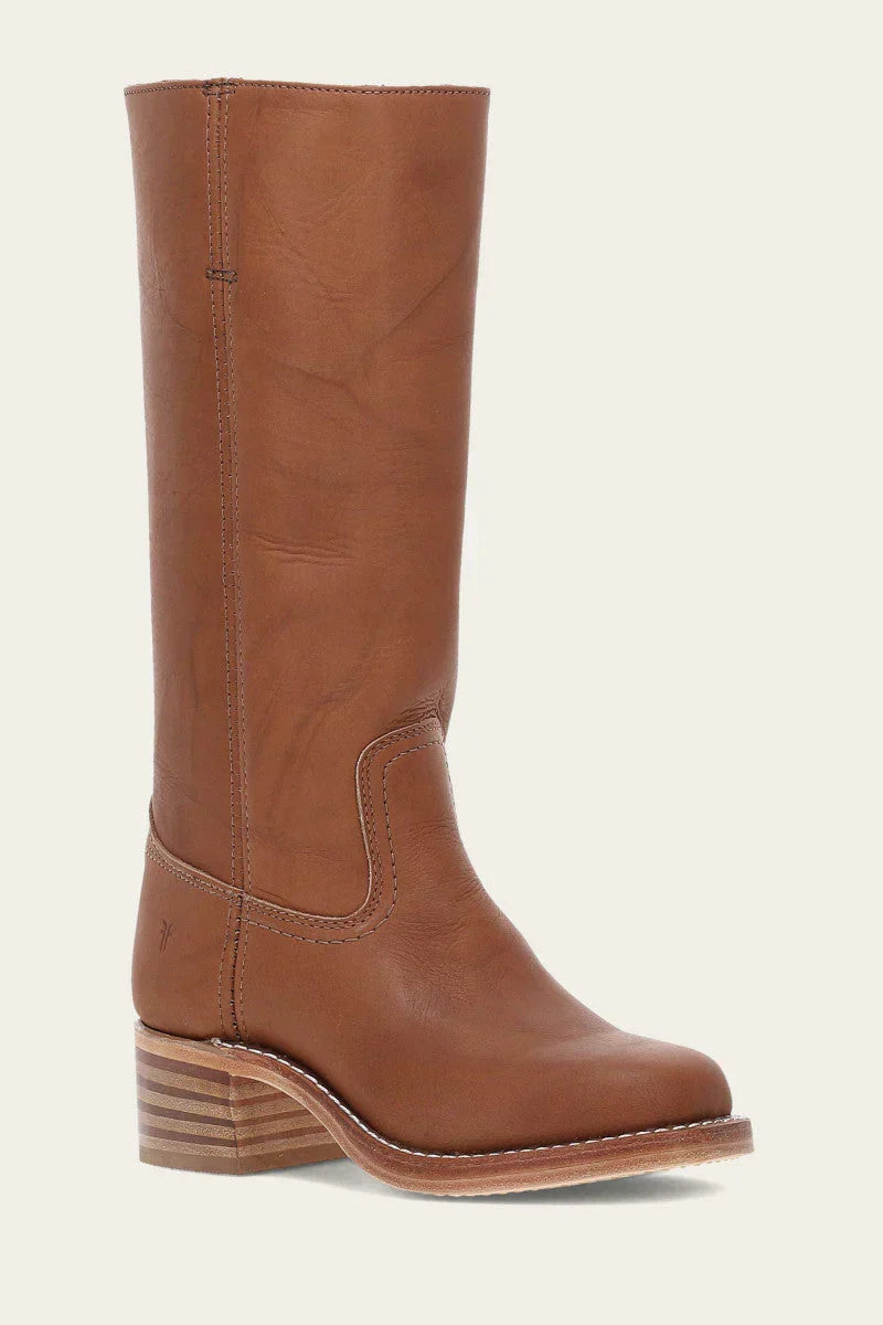 Women's Cowgirl Boots | Round Toe Stacked Heel Leather