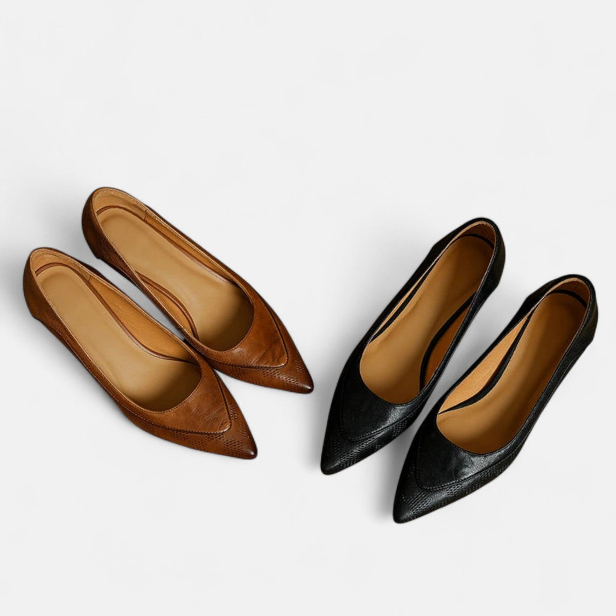 Women's Kitten Heels | Pointed Toe Leather Embossed