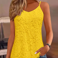 kanten tanktop met V-neck