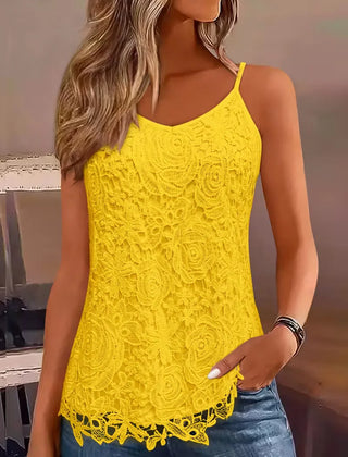 kanten tanktop met V-neck