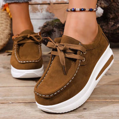 Women's Platform Sneakers | Lace Up Cushioned Suede