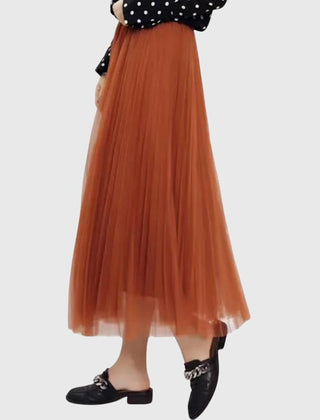Women's Long Skirt | Maxi Length Pleated Tulle A-Line