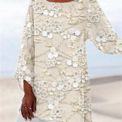 Women's Sparkly Top | Asymmetric Lace Floral Embellished