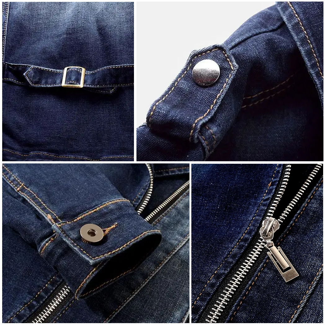 Women's Denim Jacket | Collar Lapel Button Front Relaxed Fit
