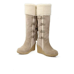 Women's Winter Boots | Fleece-Lined Lace-Up Wedge Heel