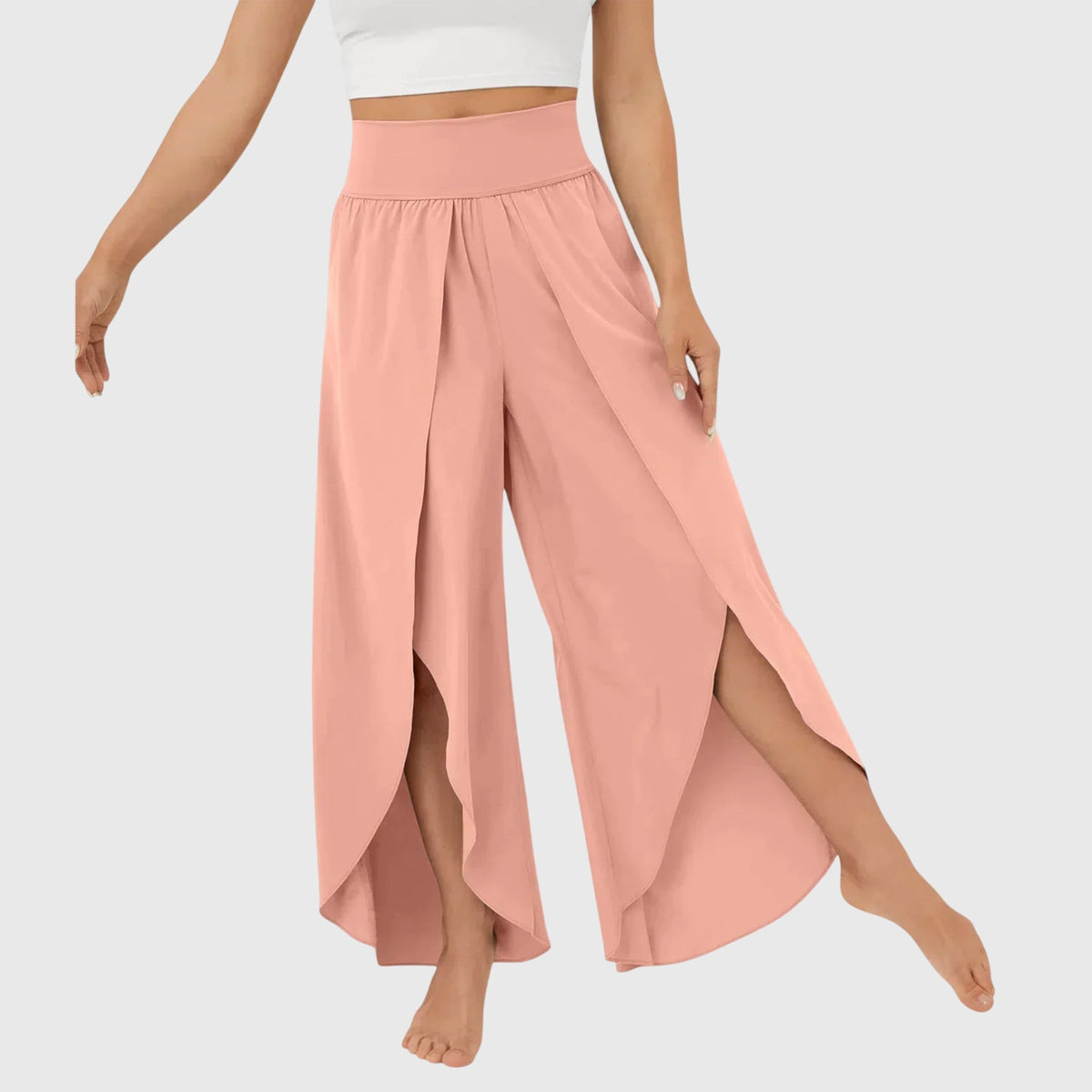 Women's Flare Pants | High Waist Wide Leg Split