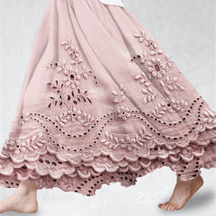 Women's Skort | Maxi Length Embroidered Scalloped Hem