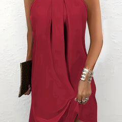 Women's Sparkle Dress | Midi Draped Sleeveless Embellished