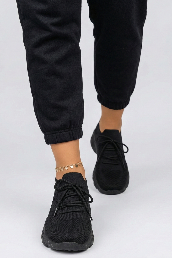 Women's Sneakers | Knit Lace-Up Low-Top Textured Sole