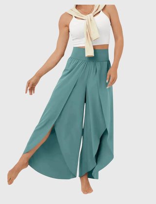 Women's Flare Pants | High Waist Wide Leg Split
