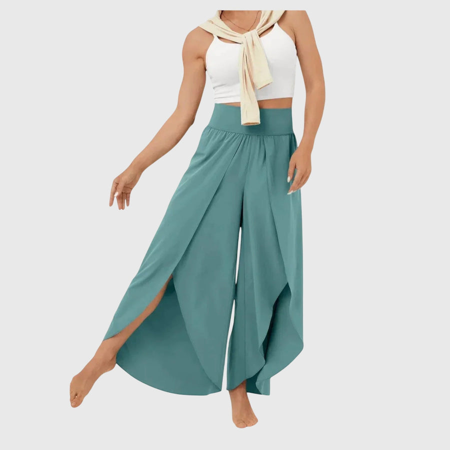 Women's Flare Pants | High Waist Wide Leg Split