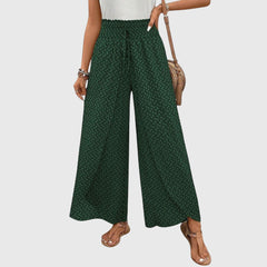 Women's Palazzo Pants | High Waist Wide Leg Drawstring Print