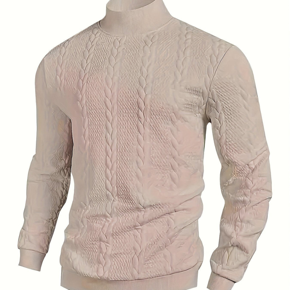 Women's Mock Neck Sweatshirt | Turtleneck Long Sleeve Textured Knit