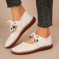 Women's Ballet Flats | Lace-Up Leather Casual