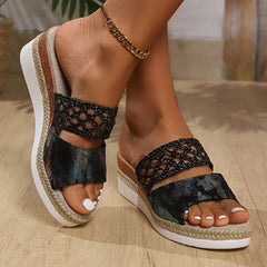 Women's Wedge | Platform Heel Slip-On Woven Strap