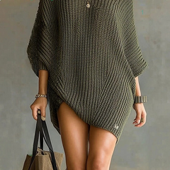 Women's Off The Shoulder Top | Knit Oversized Draped Wide Neckline