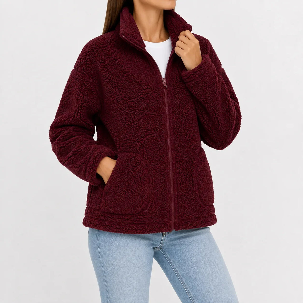 Fleece jacket met rits