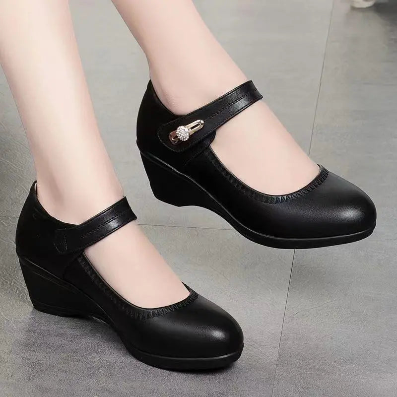 Women's Mary Jane | Wedge Heel Mary Jane Shoes Platform Closed Toe