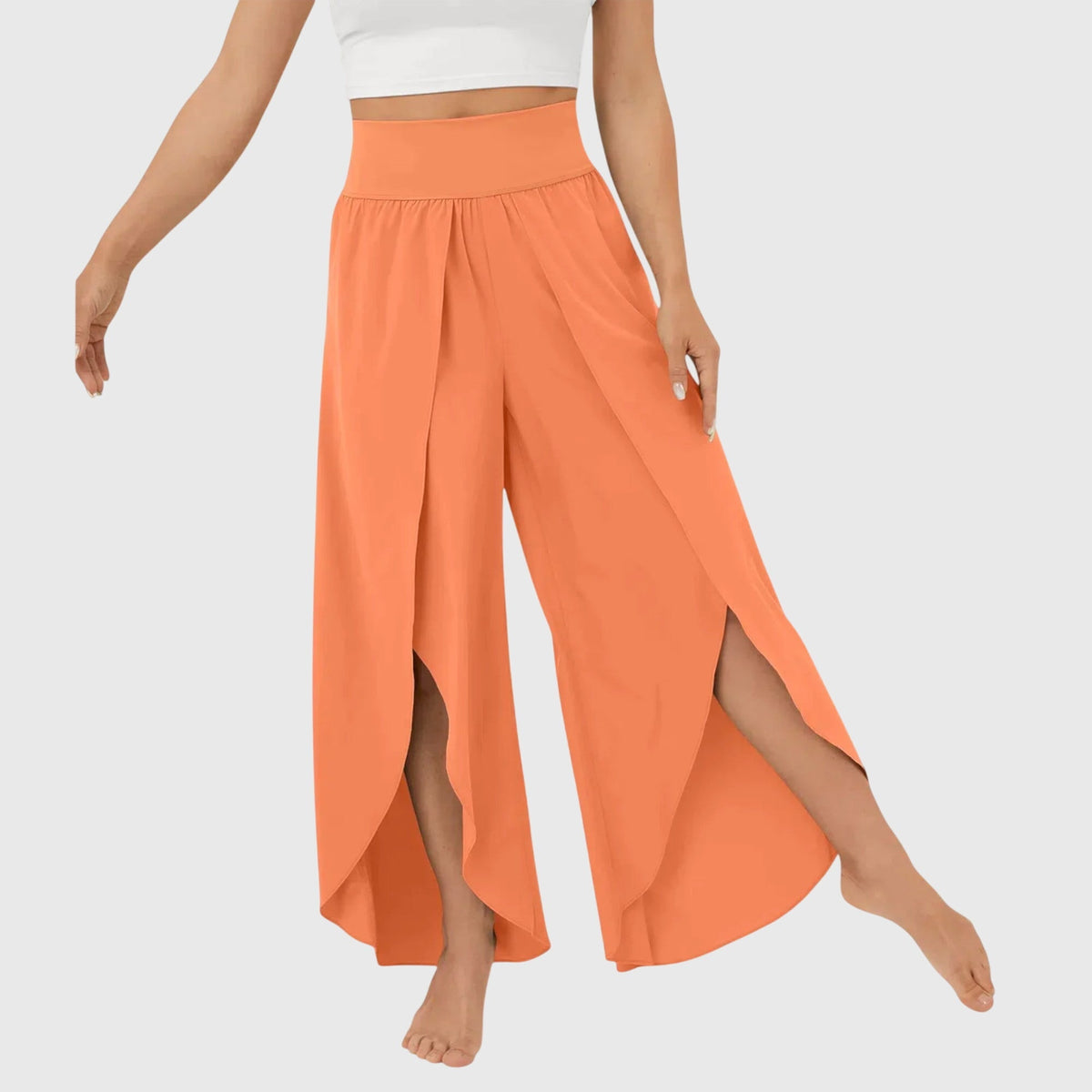 Women's Flare Pants | High Waist Wide Leg Split