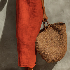 Women's Cotton Dress | Maxi Square Neck Spaghetti Sleeveless