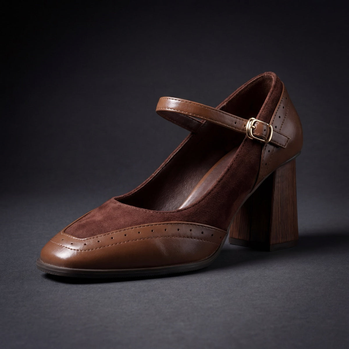 Women's Mary Jane | Square Toe Block Heel Buckle Strap