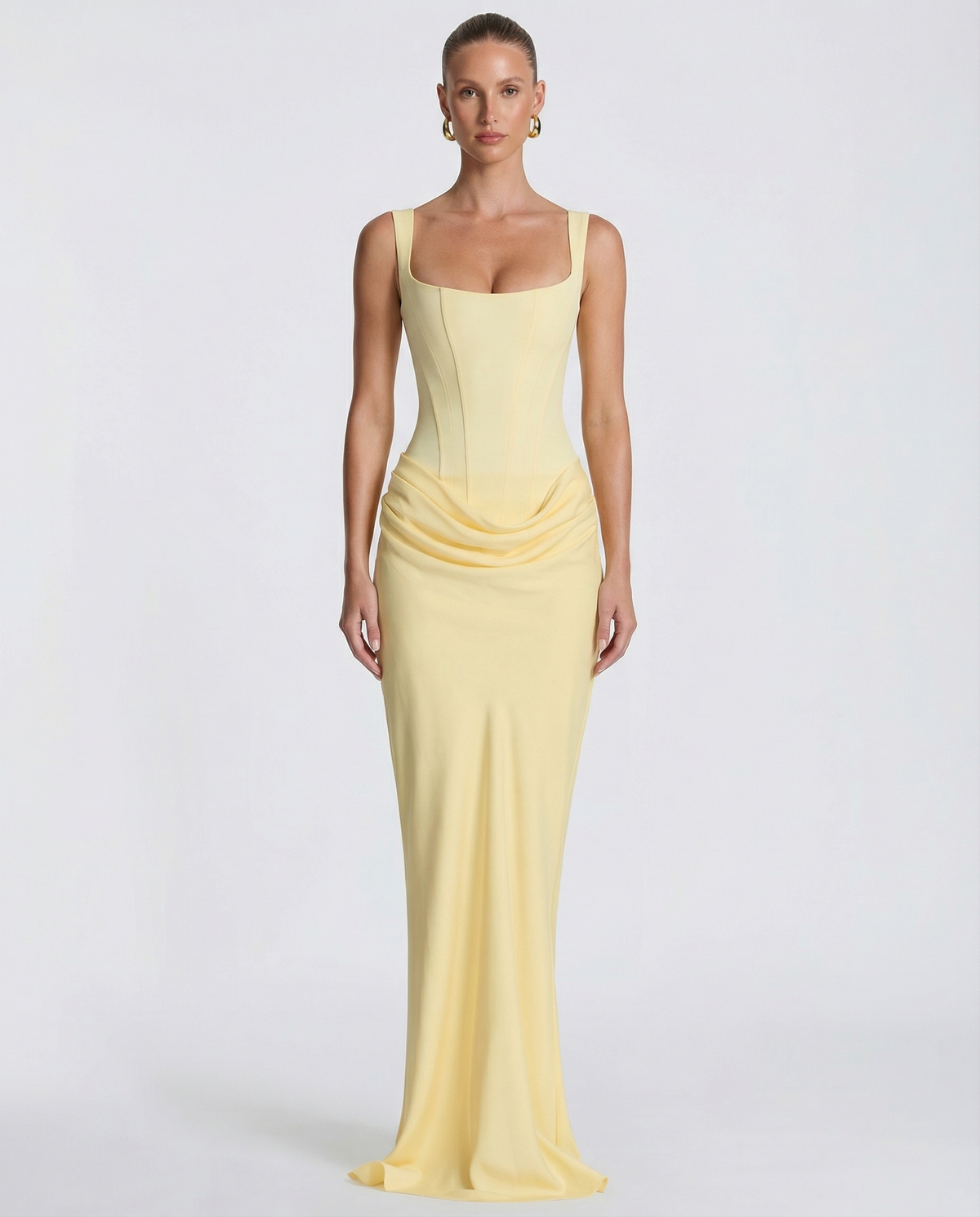 Women's Mother Of The Groom Dress | Maxi Square Neck Draped