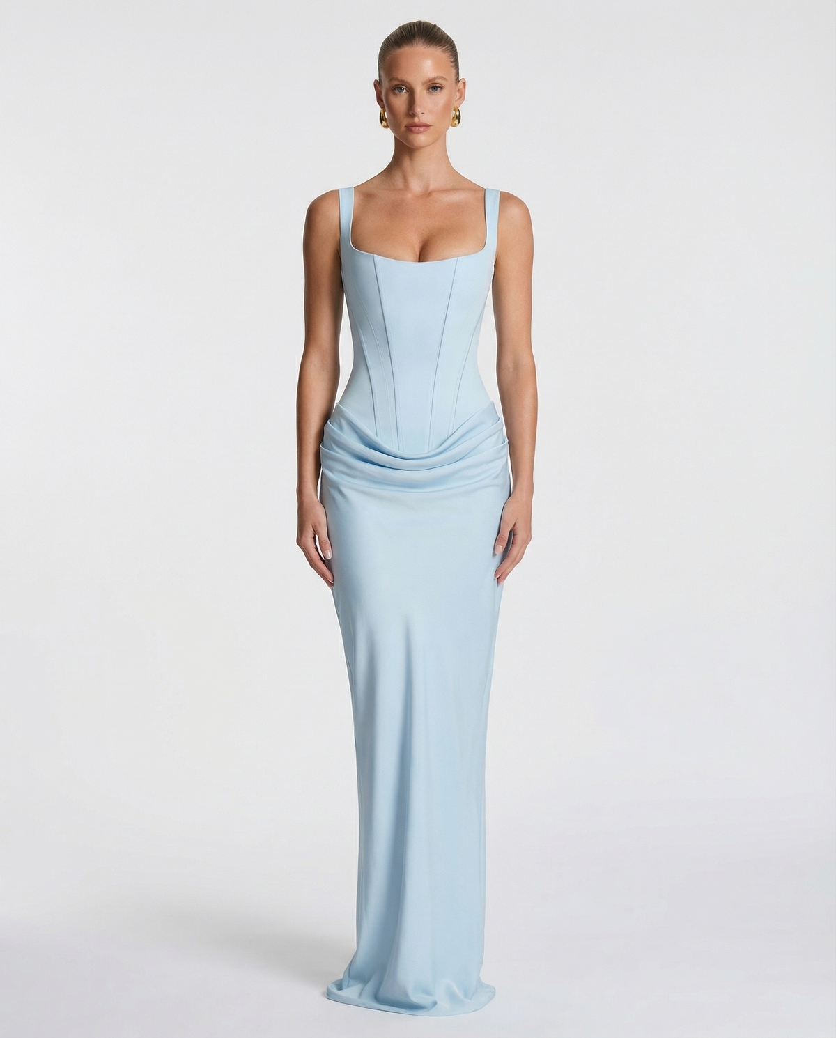 Women's Mother Of The Groom Dress | Maxi Square Neck Draped