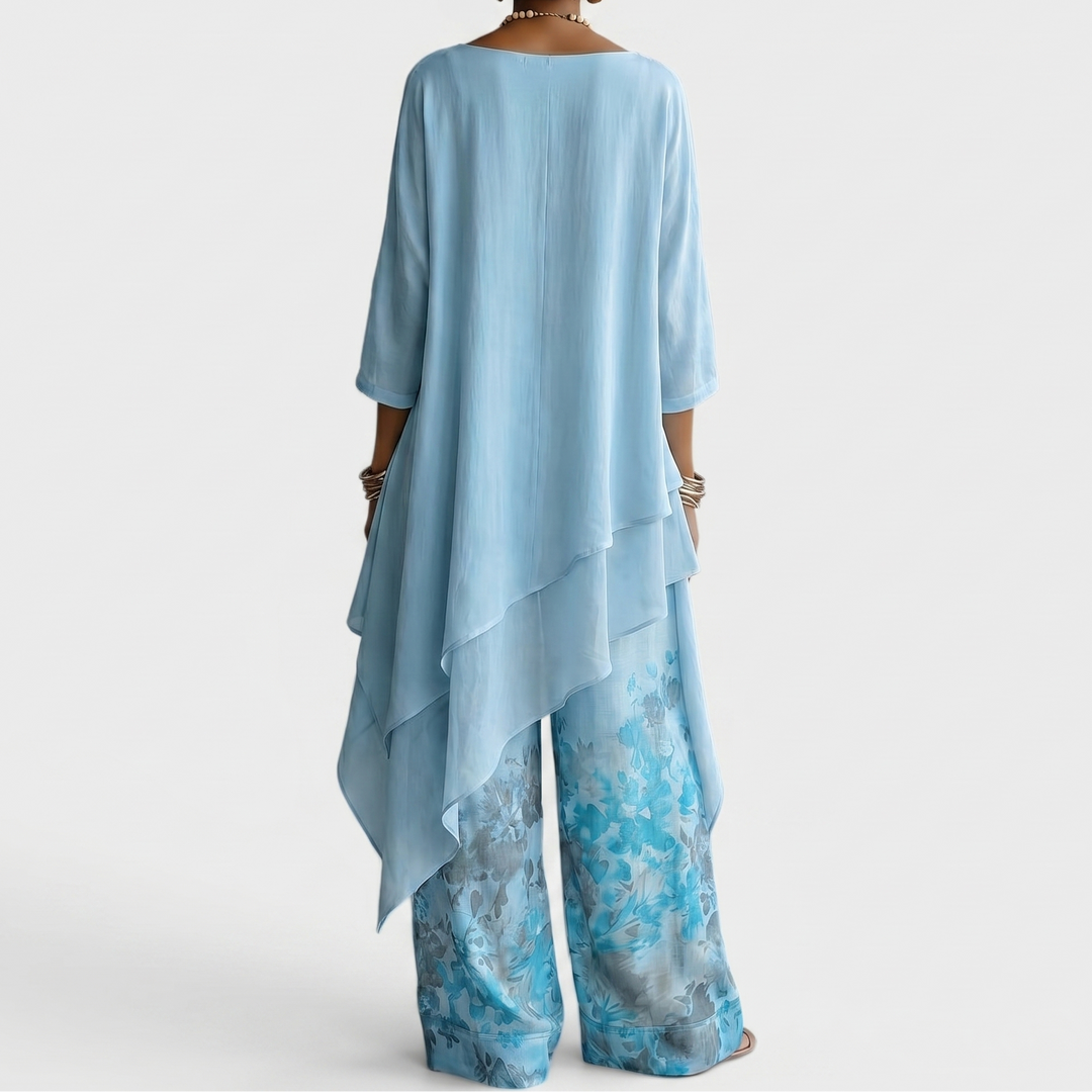 Women's Co Ord Set | Maxi Pants Relaxed Drape Soft Knit
