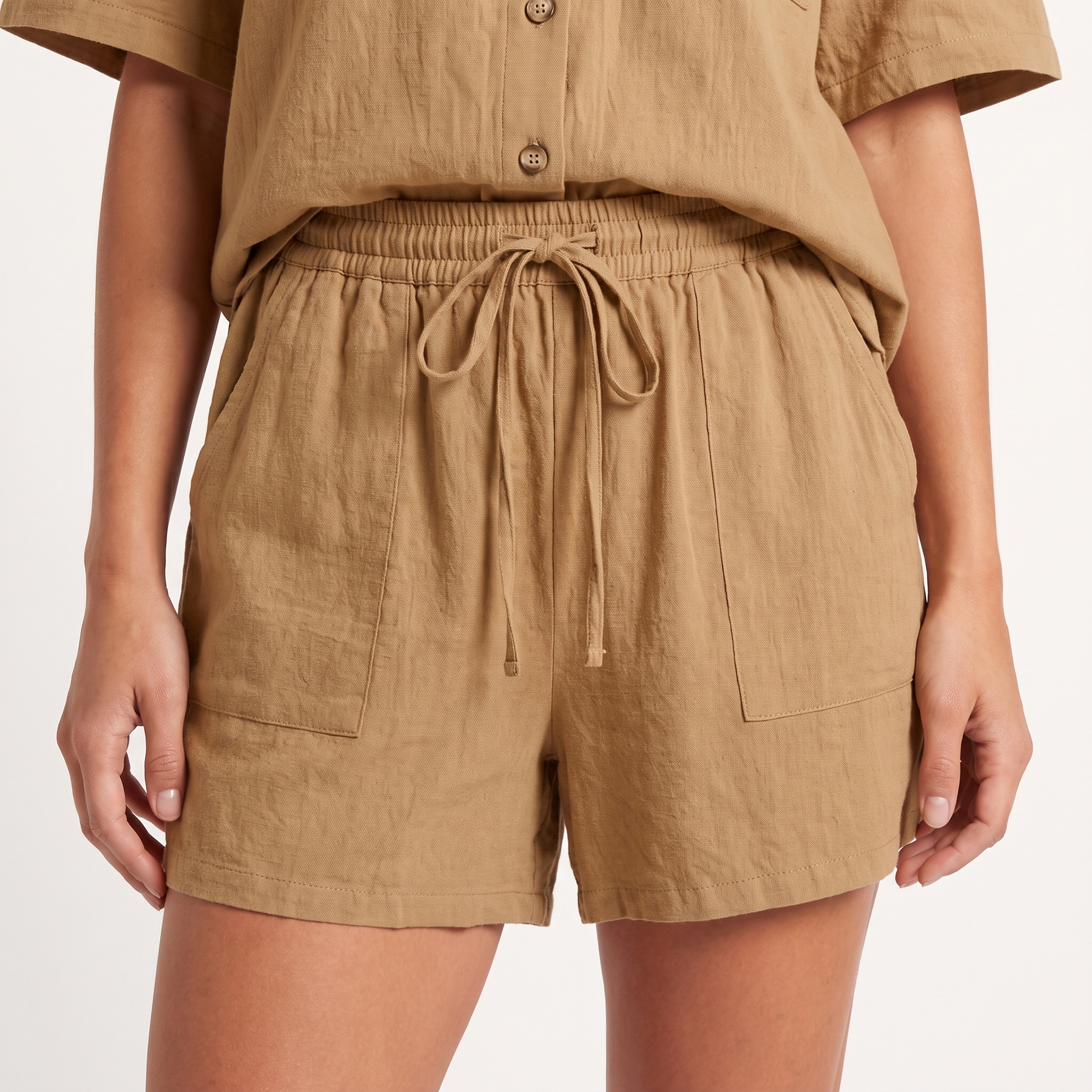Women's Shorts | Camp Collar Button Front Short Sleeve