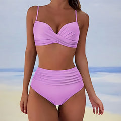 Women's Bikini | Wrap Top High Waist Ruched