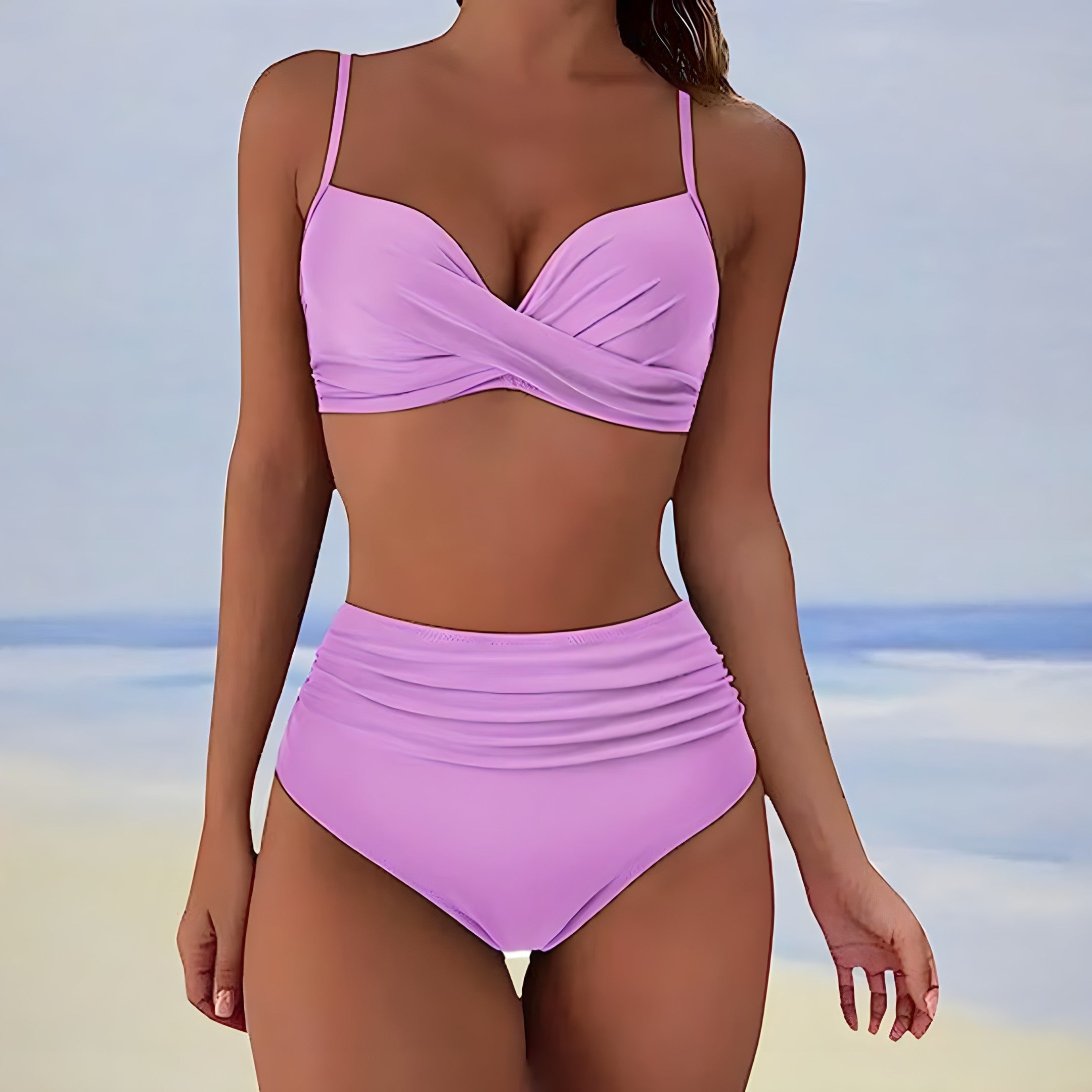Women's Bikini | Wrap Top High Waist Ruched