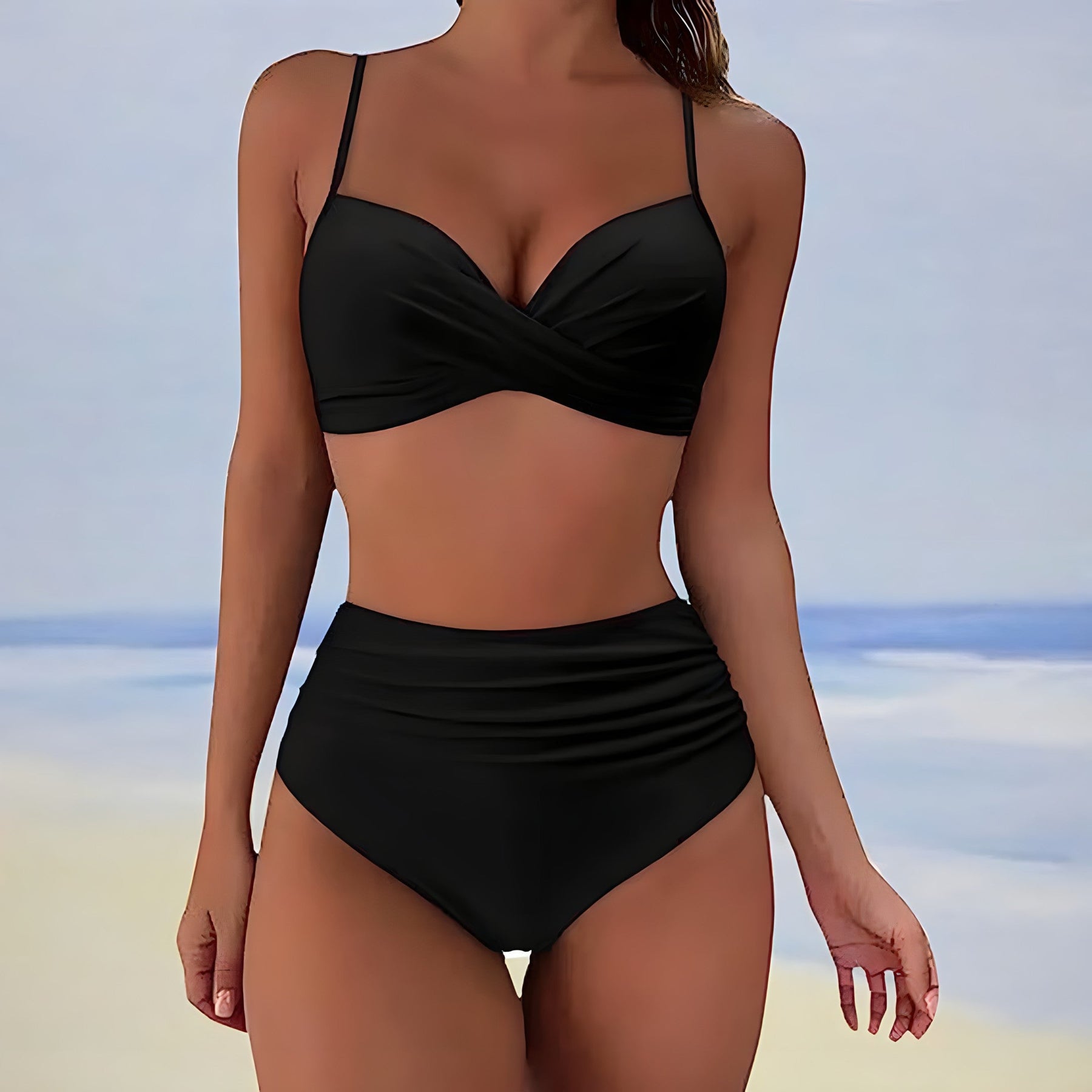 Women's Bikini | Wrap Top High Waist Ruched