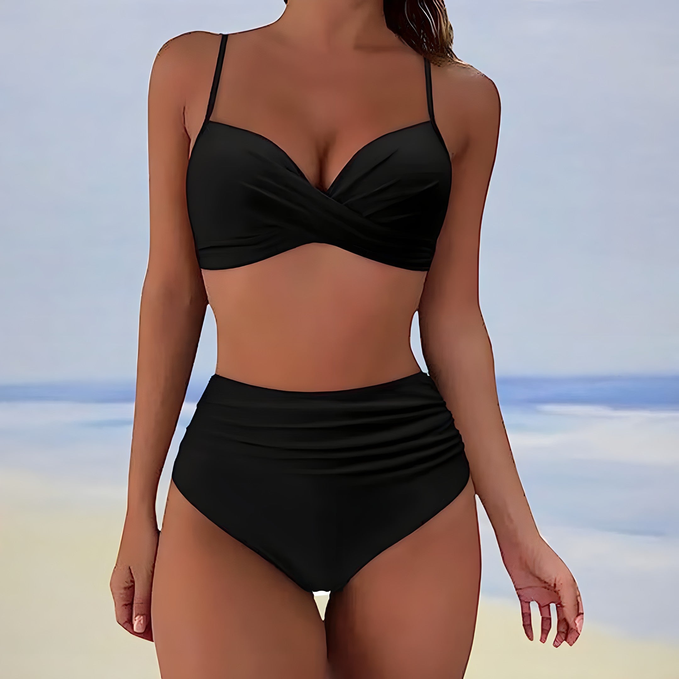 Women's Bikini | Wrap Top High Waist Ruched