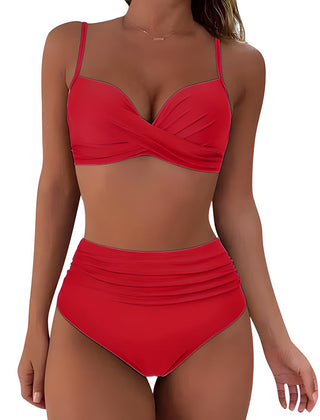 Women's Bikini | Wrap Top High Waist Ruched