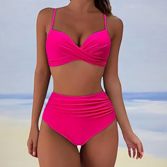 Women's Bikini | Wrap Top High Waist Ruched