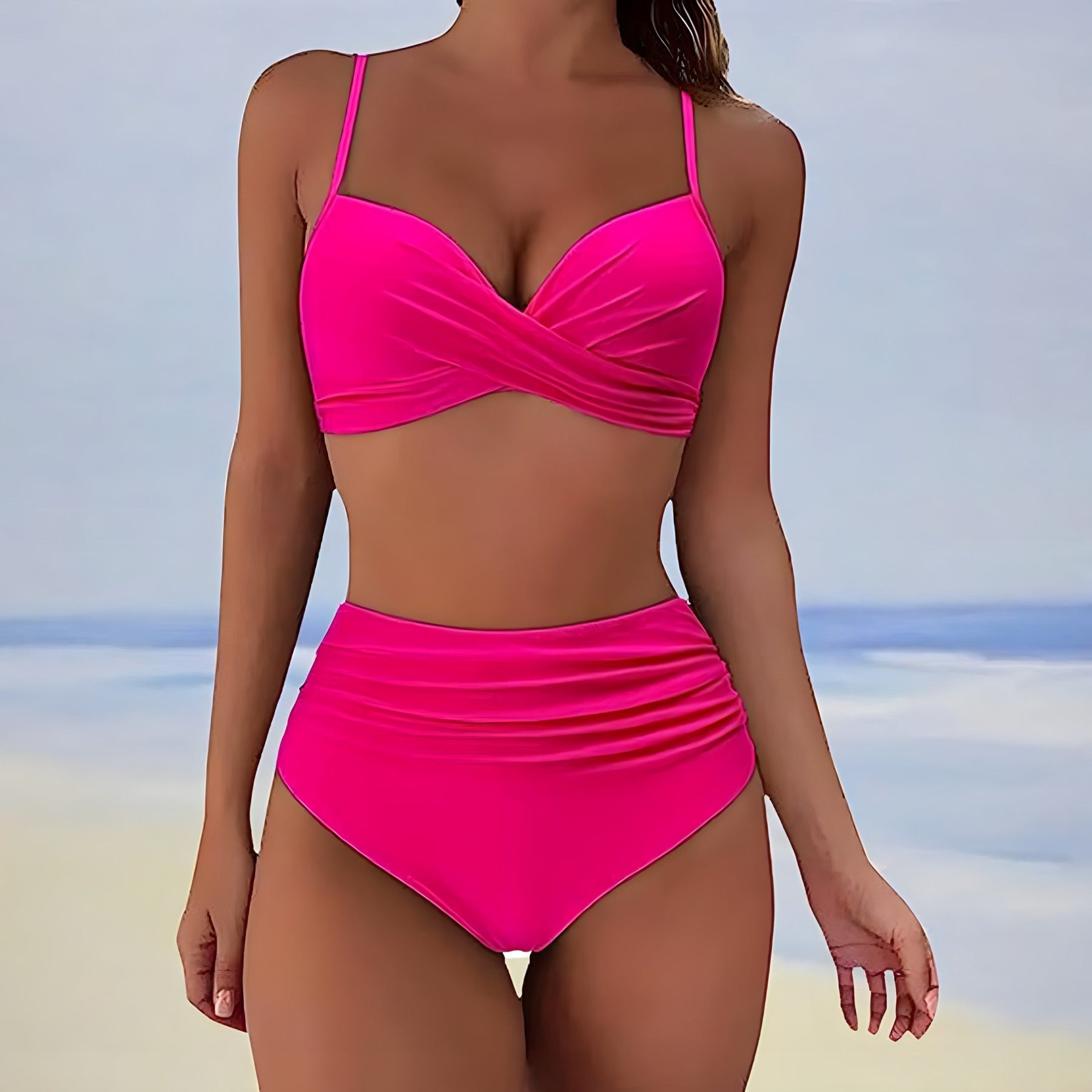 Women's Bikini | Wrap Top High Waist Ruched