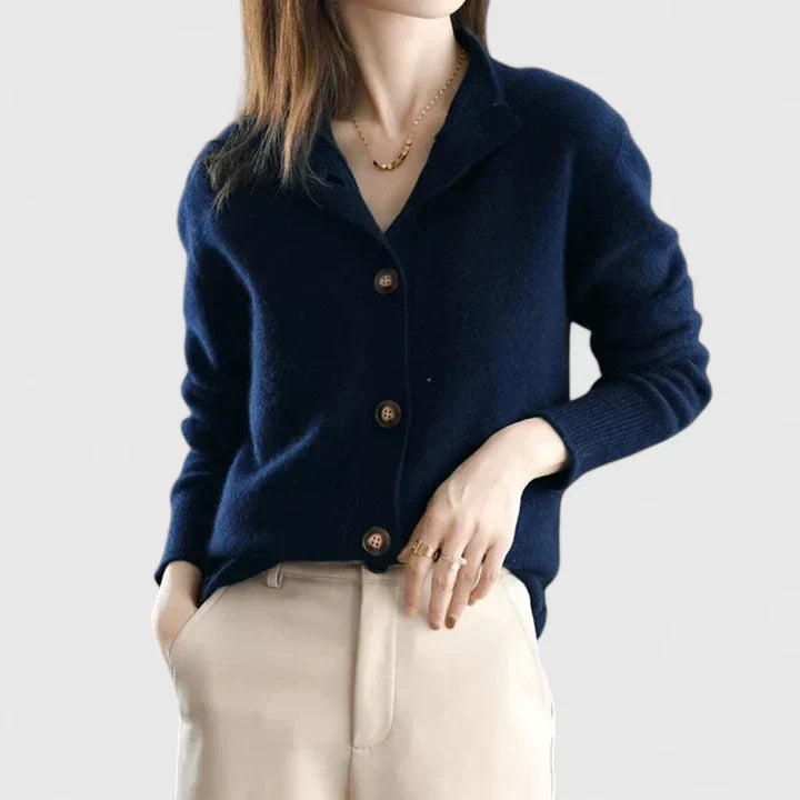 Women's Cardigan | Collared Button Front Knit