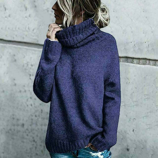 Women's Wool Sweater | Turtleneck Oversized Knit Relaxed Fit