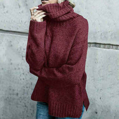 Women's Wool Sweater | Turtleneck Oversized Knit Relaxed Fit