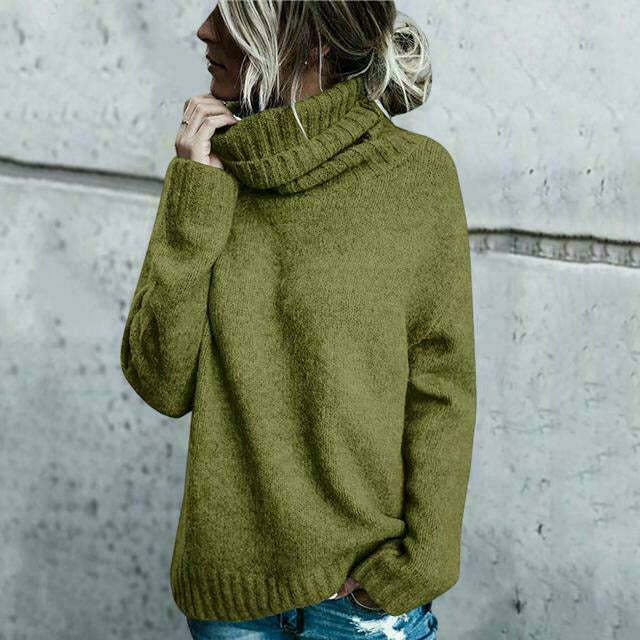Women's Wool Sweater | Turtleneck Oversized Knit Relaxed Fit