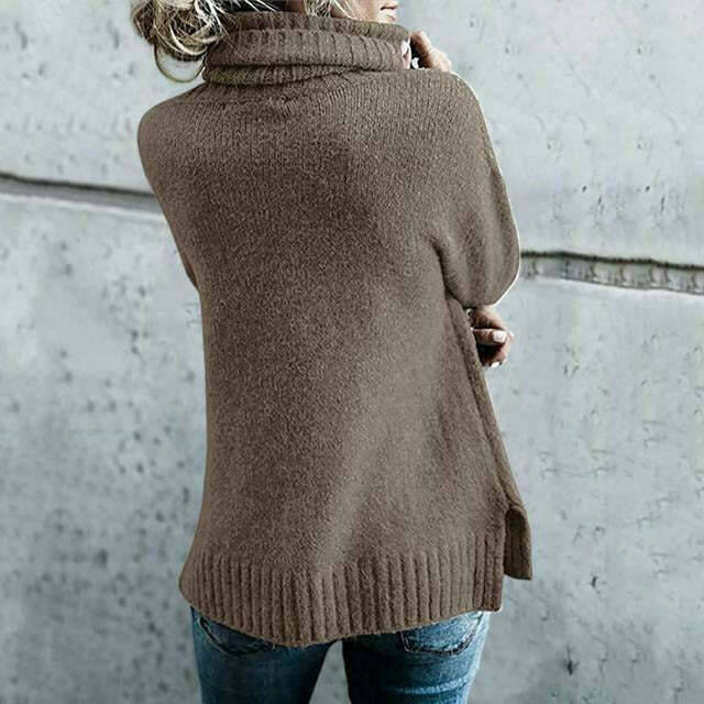 Women's Wool Sweater | Turtleneck Oversized Knit Relaxed Fit