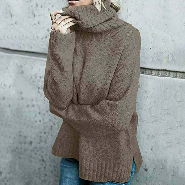 Women's Wool Sweater | Turtleneck Oversized Knit Relaxed Fit