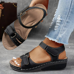 Women's Sandals | Strappy Wedge Sole Open Toe Orthopedic